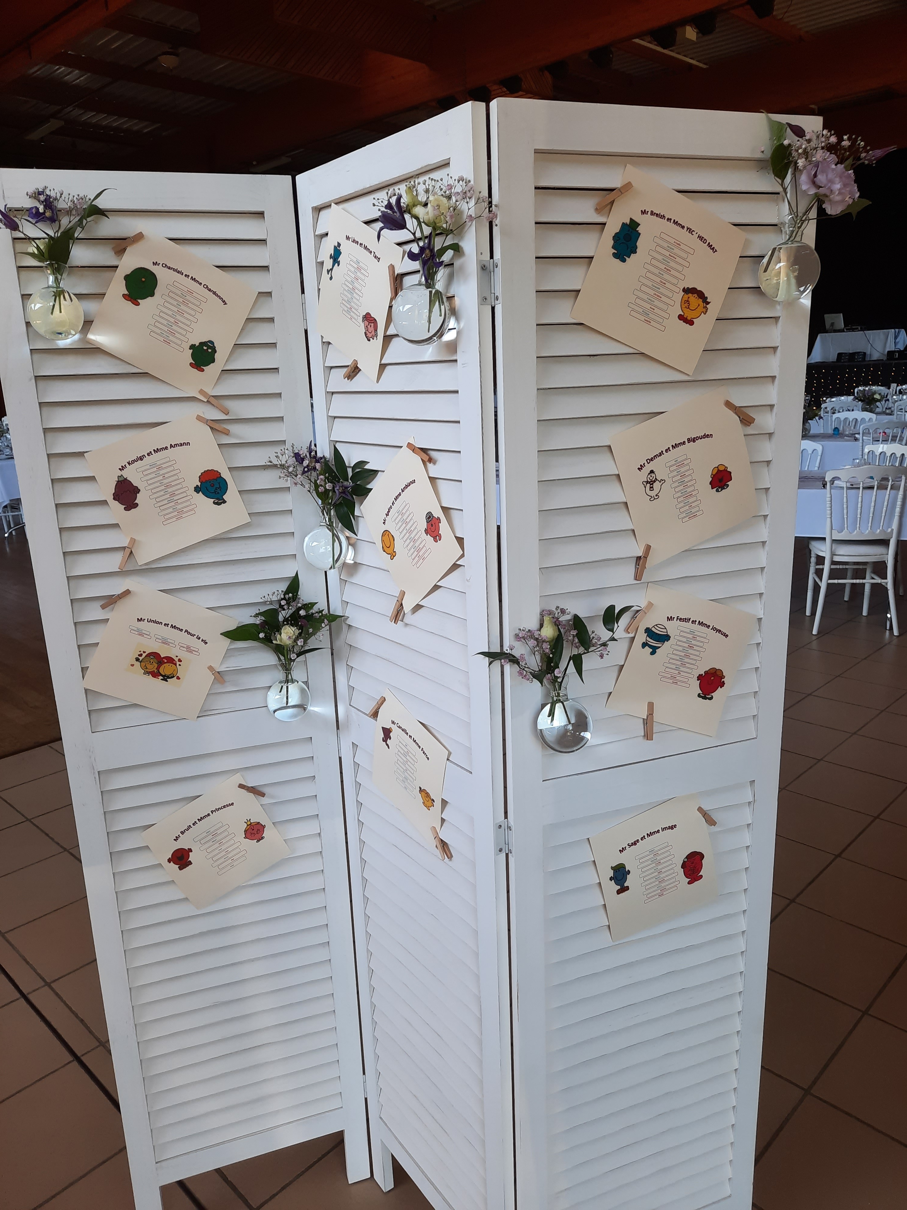 Paravent-persienne en bois blanc